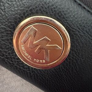 Michael Kors Black and Gold Leather Wallet
